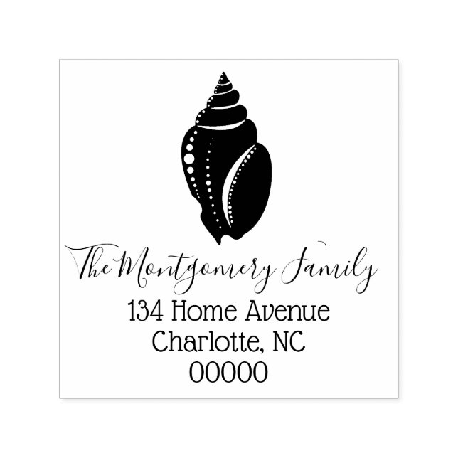 Elegant Coastal Seashell | Personalised Self-inking Stamp (Design)