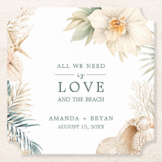 Elegant Coastal Wedding Coasters