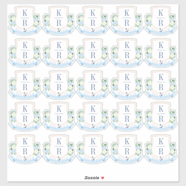 Elegant Coastal Wedding Monogram (Sheet)