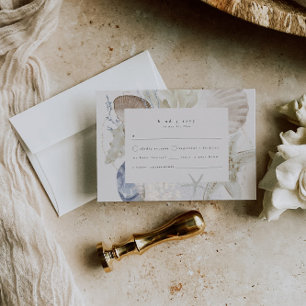 Elegant Coastal Wedding RSVP Card