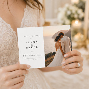 Elegant Coastal Wedding Save the Date Photo Card