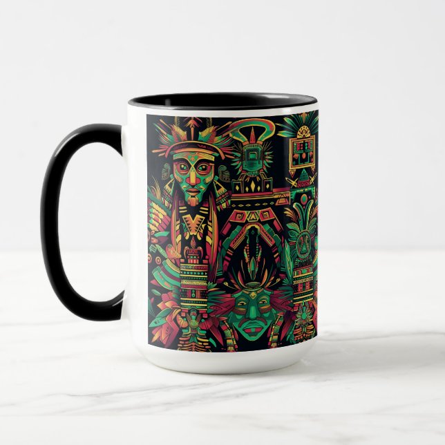 Elegant Cobalt "Ancestral Paradigm" Ceramic Combo  Mug (Left)