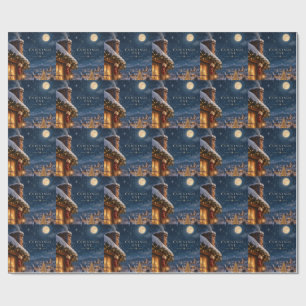 Elegant Cobalt Blue Chinoiserie Christmas holiday Wrapping Paper