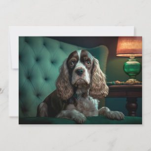 Elegant Cocker Spaniel Classic Portrait Design Card