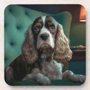 Elegant Cocker Spaniel Classic Portrait Design Coaster