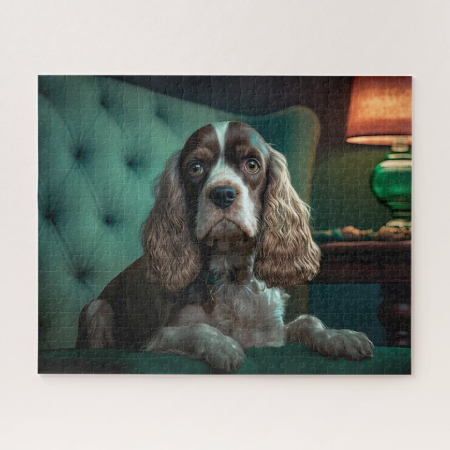 Elegant Cocker Spaniel Classic Portrait Design Jigsaw Puzzle (Horizontal)
