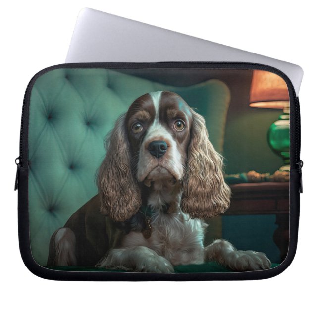 Elegant Cocker Spaniel Classic Portrait Design Laptop Sleeve (Front)