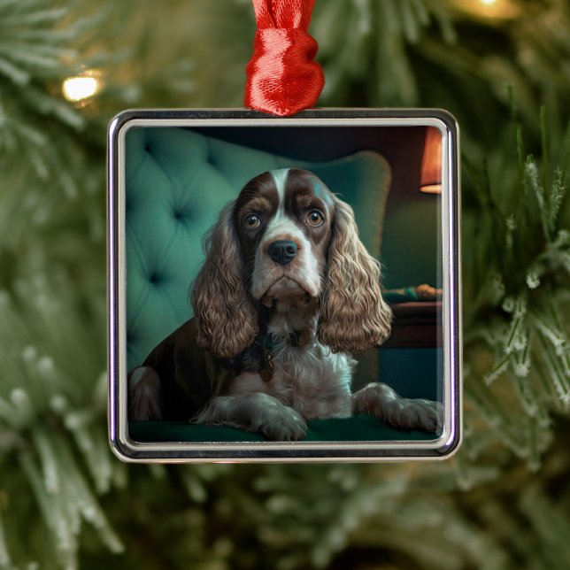 Elegant Cocker Spaniel Classic Portrait Design Metal Tree Decoration (Tree)