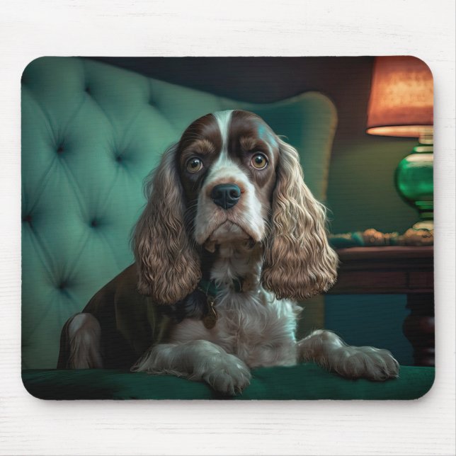 Elegant Cocker Spaniel Classic Portrait Design Mouse Mat (Front)