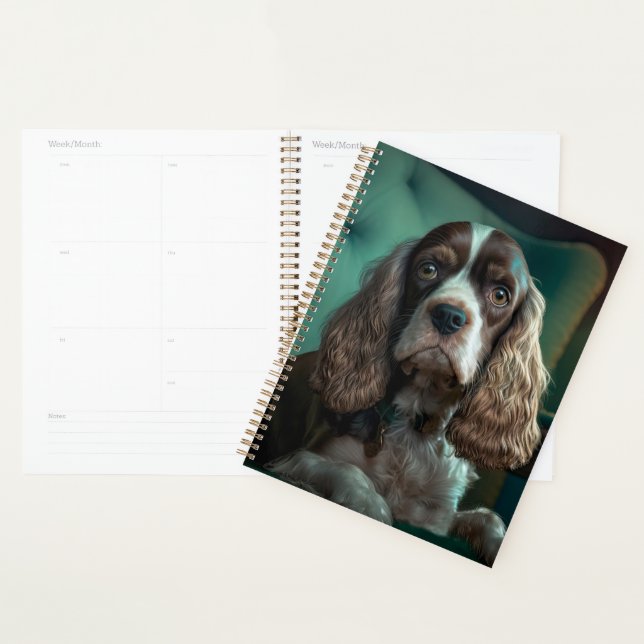 Elegant Cocker Spaniel Classic Portrait Design Planner (Display)