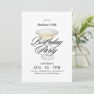 Elegant Cocktail Any Age Adult Birthday Invitation