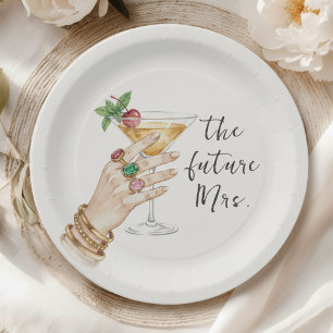 Elegant Cocktail Bridal Shower Paper Plate