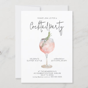 Elegant Cocktail Party Pink Invitation