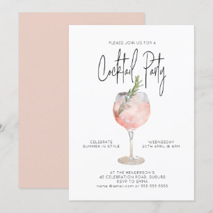Elegant Cocktail Party Pink Invitation