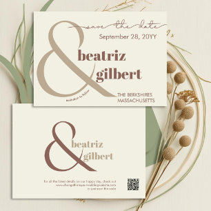 Elegant Cocoa Brown Typography Wedding Save The Date