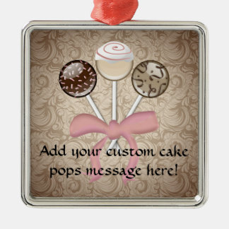 Elegant Cocoa Damask Cake Pop Metal Tree Decoration