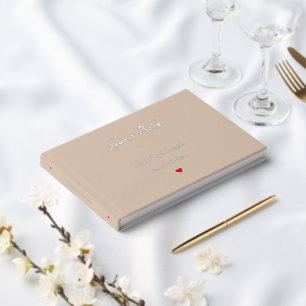 Elegant Coffee Colour Silver Weddings Anniversary Guest Book