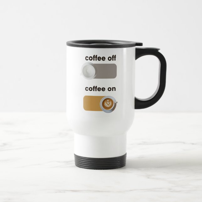 Elegant Coffee on Coffee Off Travel Mug (Right)