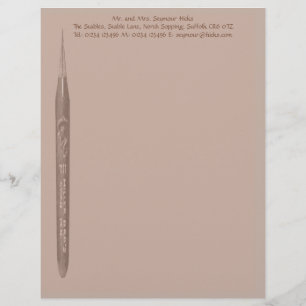 Elegant Coffee Pen Nib Stationery Custom Letterhead