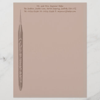 Elegant Coffee Pen Nib Stationery Custom Letterhead