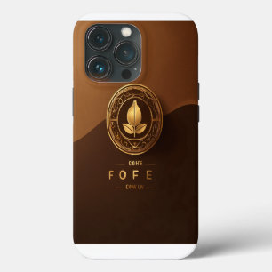 Elegant Coffee Seed Logo - Golden Accent Design iPhone 13 Pro Case