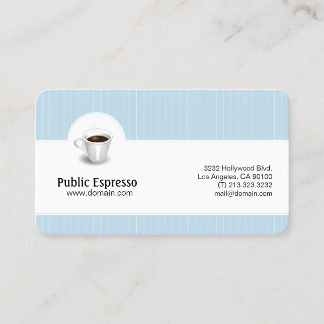 Elegant Coffee Shop Business Card (Front)