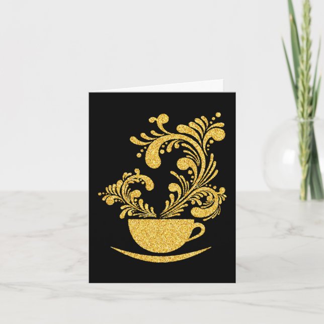 Elegant Coffee Stationery Note Card (Front)