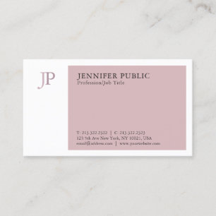 Elegant Color Modern Professional Monogram Plain Business Card