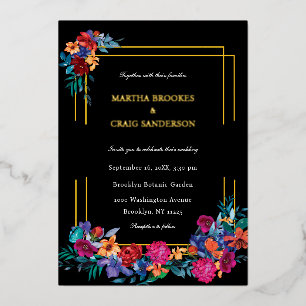 Elegant Colorful Floral Black Wedding