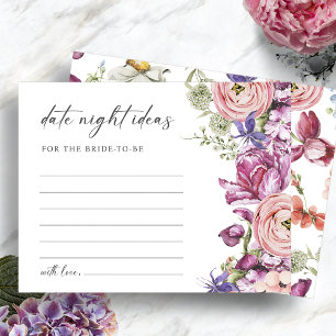 Elegant Colorful Floral Date Night Card