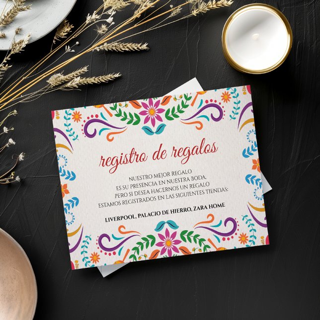 Elegant Colorful Floral Fiesta Spanish Wedding Enclosure Card (Elegant Colorful Floral Fiesta Spanish Wedding Enclosure Card)