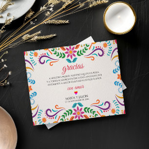 Elegant Colorful Floral Fiesta Spanish Wedding Thank You Card