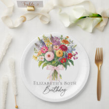 Elegant Colorful Garden Flowers Bouquet Birthday