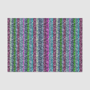 Elegant Colorful Stripes Glitter Tissue Paper