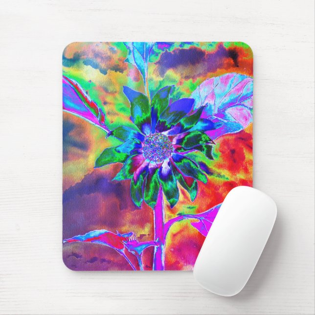 Elegant colorful sunflowers mouse mat (With Mouse)
