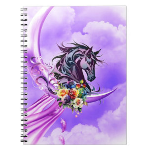 Elegant colorful wild horse notebook