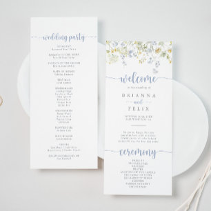 Elegant Colorful Wildflower Wedding Program Programme