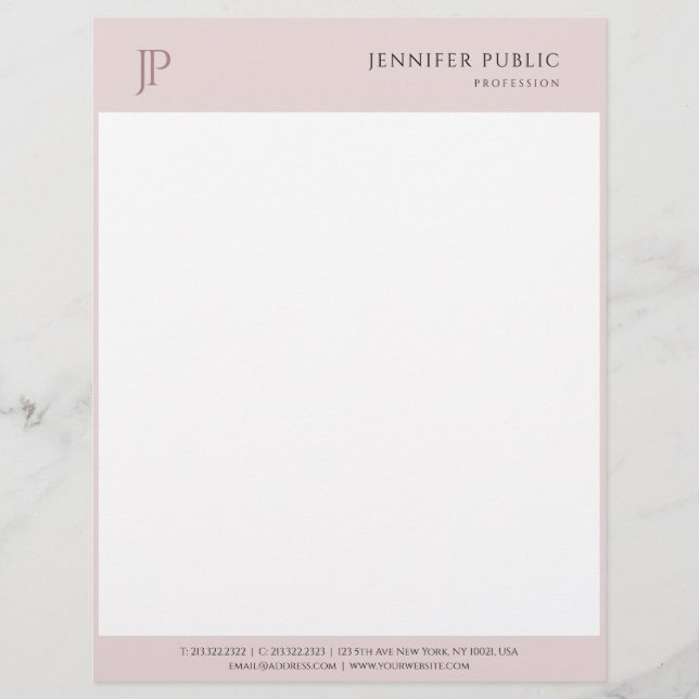 Elegant Colour Harmony Minimalist Monogram Custom Letterhead (Front)