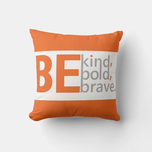 Elegant Colour Orange With Saying Be Kind Cushion (Front)