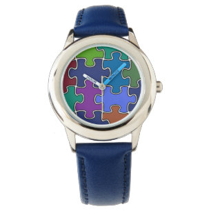 elegant colour puzzle pieces watch