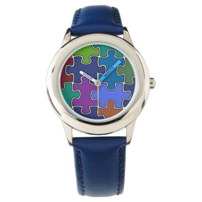 elegant colour puzzle pieces watch (Front)