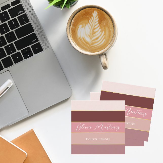 Elegant Colour Stripes Personalised Business Card (Creator Uploaded)