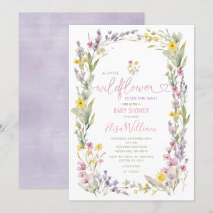 Elegant Colourful A Little Wildflower Baby Shower Invitation
