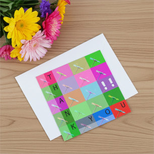 Elegant Colourful Abstract Daisy Floral Thank You Card