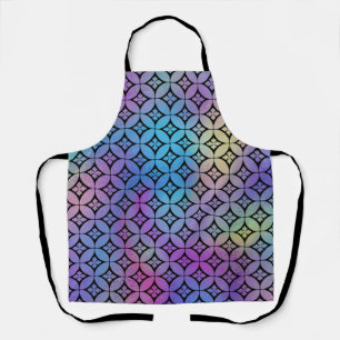 Elegant Colourful Abstract Floral Circles Pattern Apron