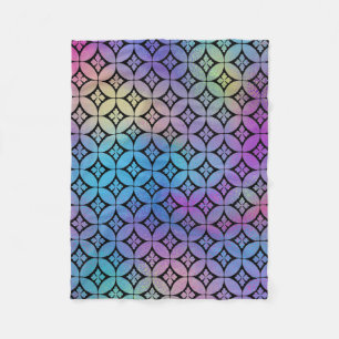 Elegant Colourful Abstract Floral Circles Pattern Fleece Blanket
