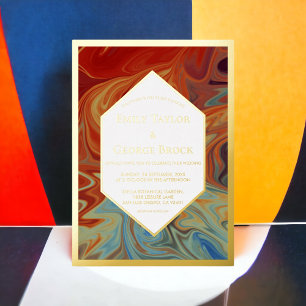 Elegant Colourful Abstract Modern Gold Wedding