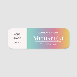 Elegant Colourful & Amazing Gradient: Business LOG Name Tag