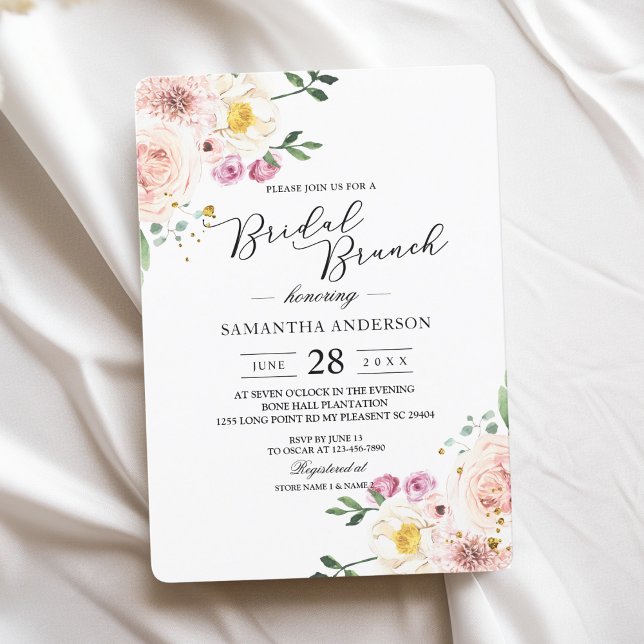 Elegant Colourful Beauty Flowers & Gold Drops Invitation (Creator Uploaded)