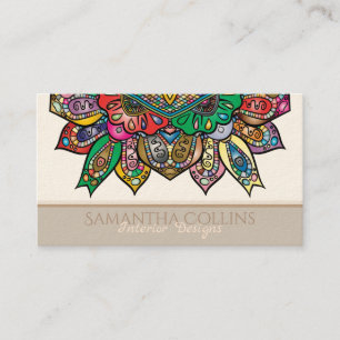 Elegant Colourful Boho Ornamental Business Card